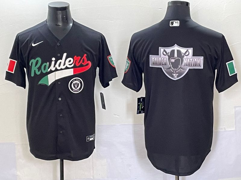 Men 2025 Oakland Raiders Blank Black Joint Name Nike Limited NFL Jersey style 70311